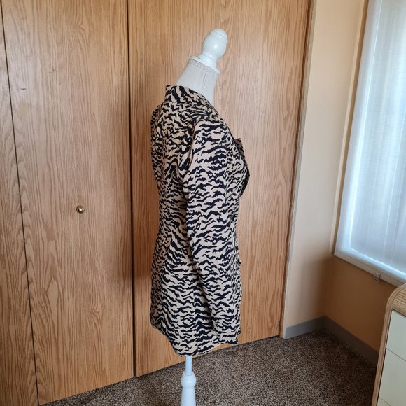Good American Sand Zebra Double Breasted Blazer Size 1 Small Animal Print NWT - Picture 2 of 10